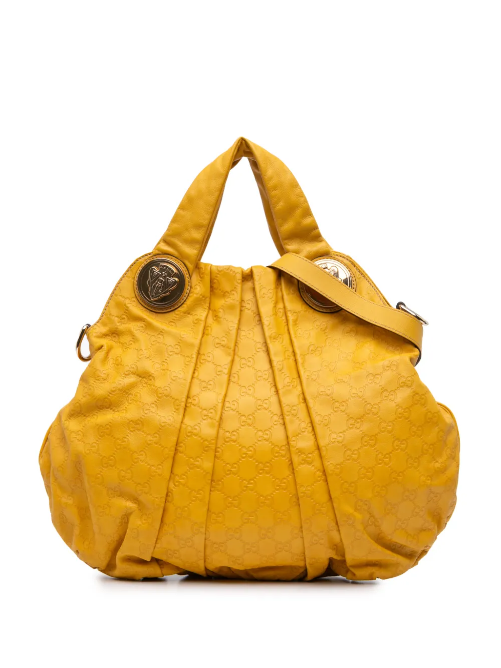 Gucci Pre-Owned 2016-2026 Large Guccissima Hysteria satchel - Giallo