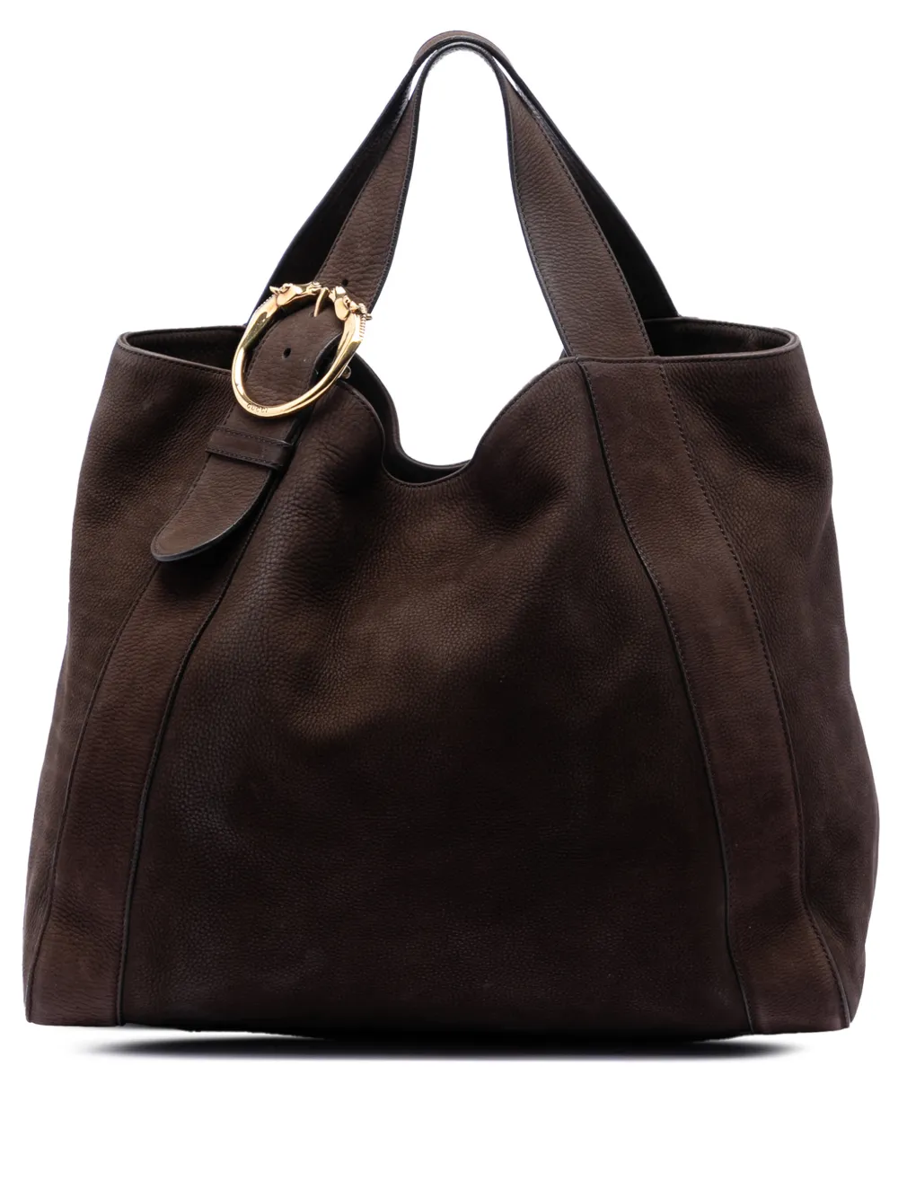 Gucci Pre-Owned 2016-2025 Large Nubuck Ribot Horse Head tote bag - Marrone