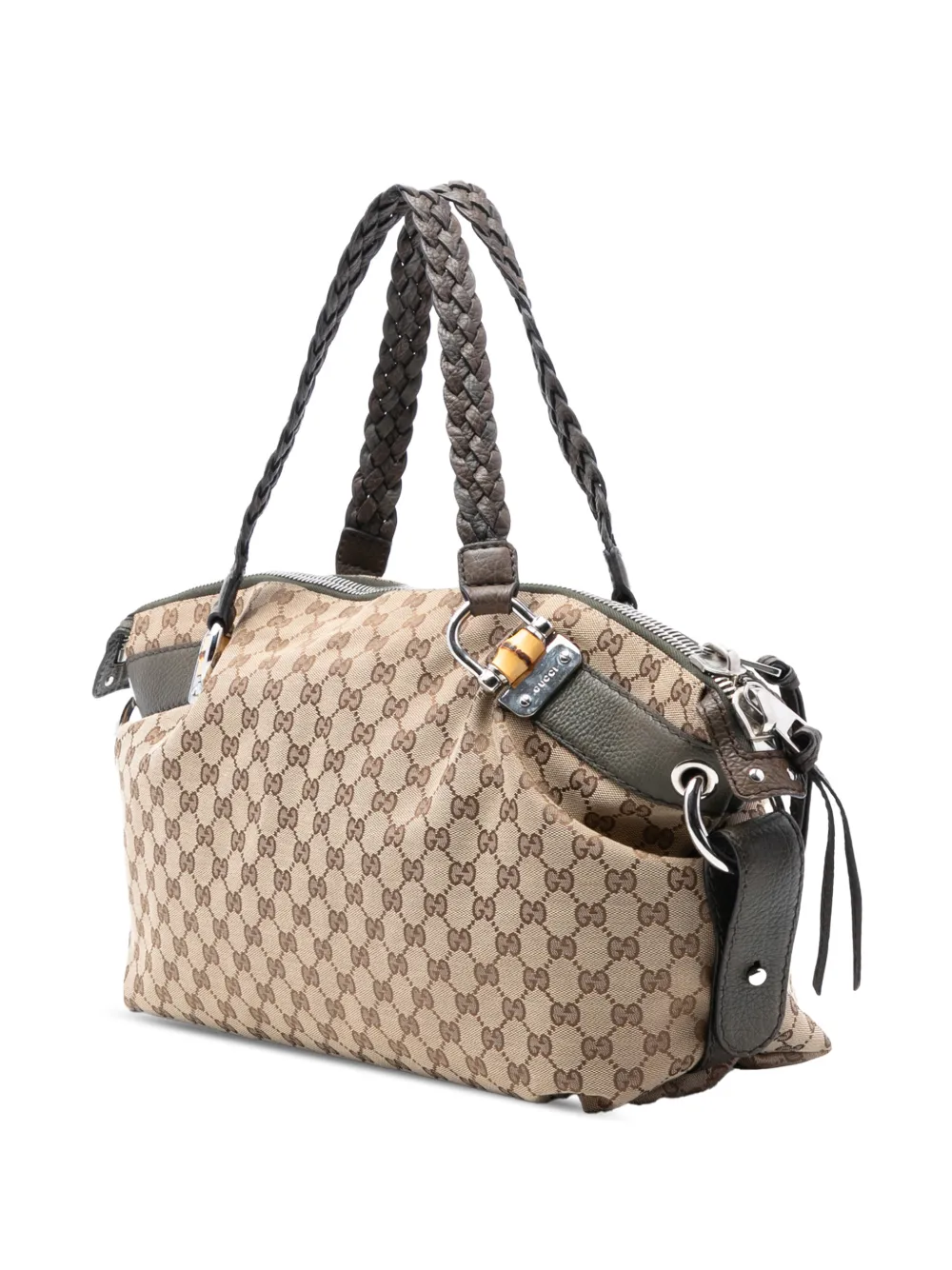 2016-2026 Medium Gg Canvas Bamboo Bar Tote Bag