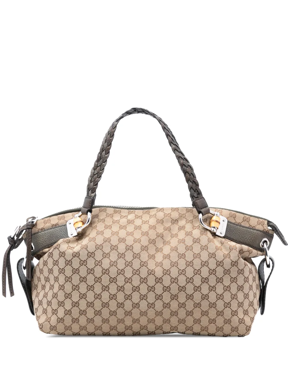 Gucci Pre-Owned 2016-2026 Medium GG Canvas Bamboo Bar tote bag - Marrone