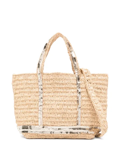 Vanessa Bruno XS sequin raffia tote bag