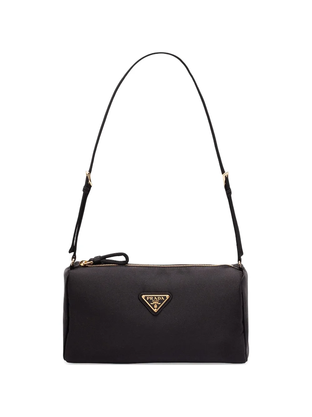 Prada triangle-logo shoulder bag - Schwarz