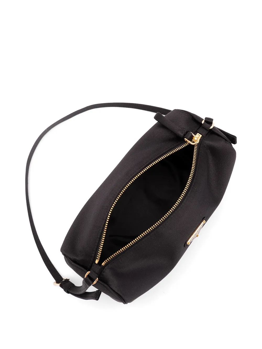 Prada Schoudertas met logo Zwart