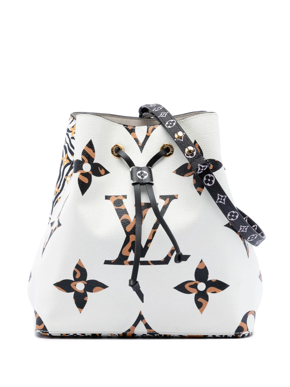 Louis Vuitton Pre-Owned 2019 Monogram Jungle Giant NeoNoe MM bucket bag - Bianco