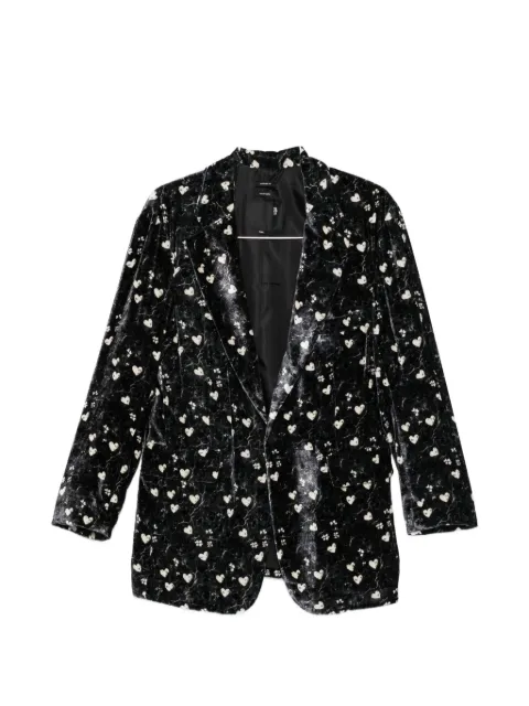 R13 Ragged heart-print blazer