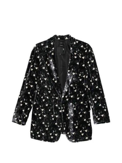 R13 Ragged heart-print blazer