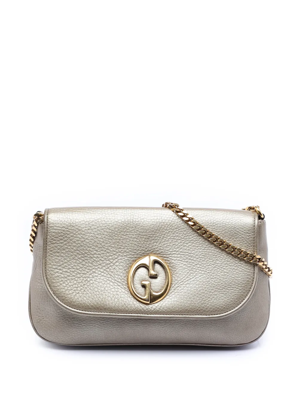 Gucci Pre-Owned 2016-2025 Medium Leather 1973 Chain crossbody bag - Oro