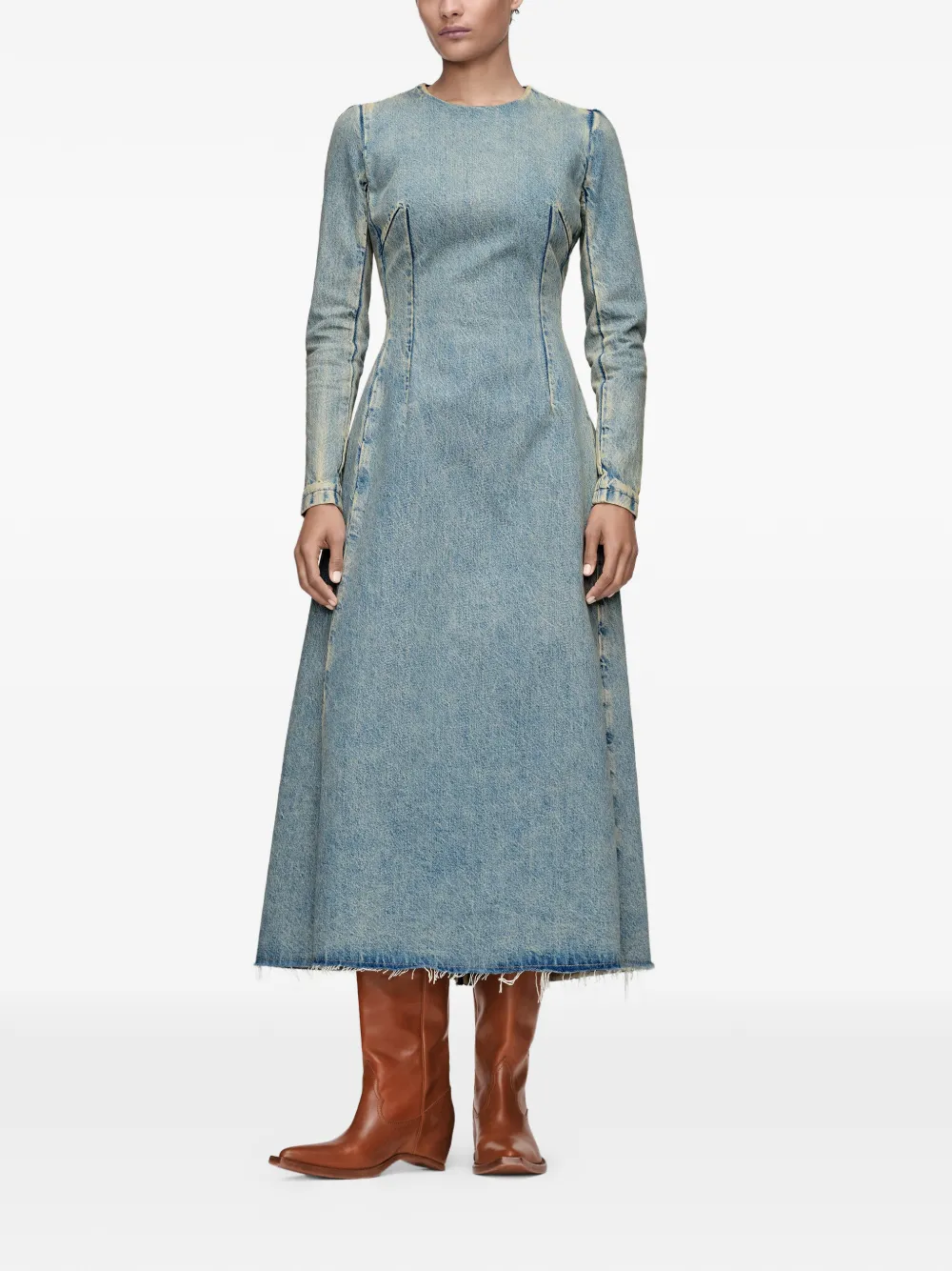 Maison Margiela Midi-spijkerjurk Blauw