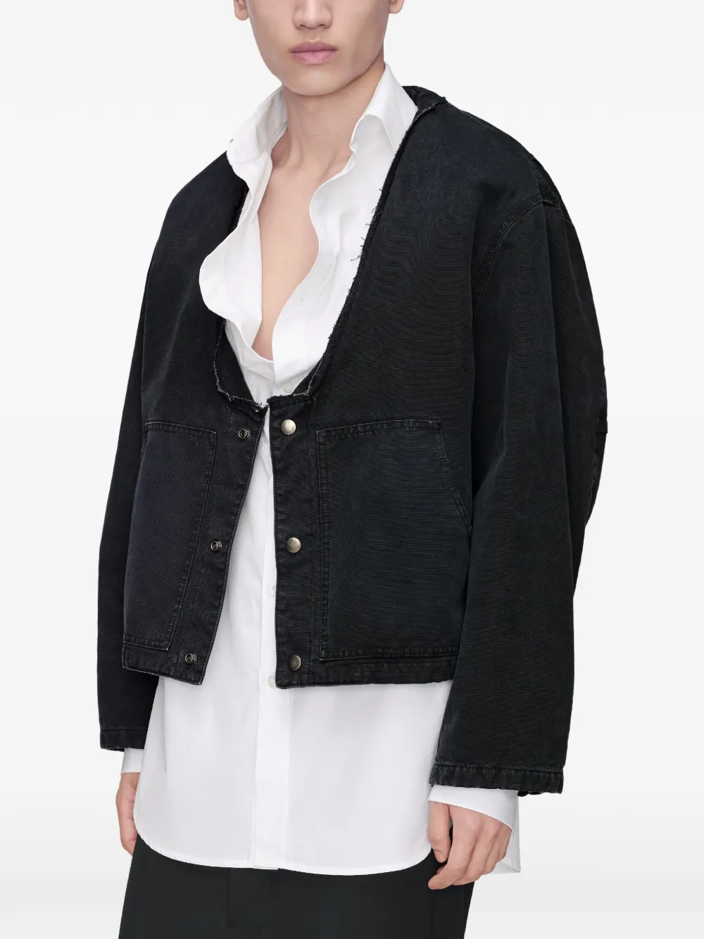 Maison Margiela Jack met omgeslagen kraag Zwart