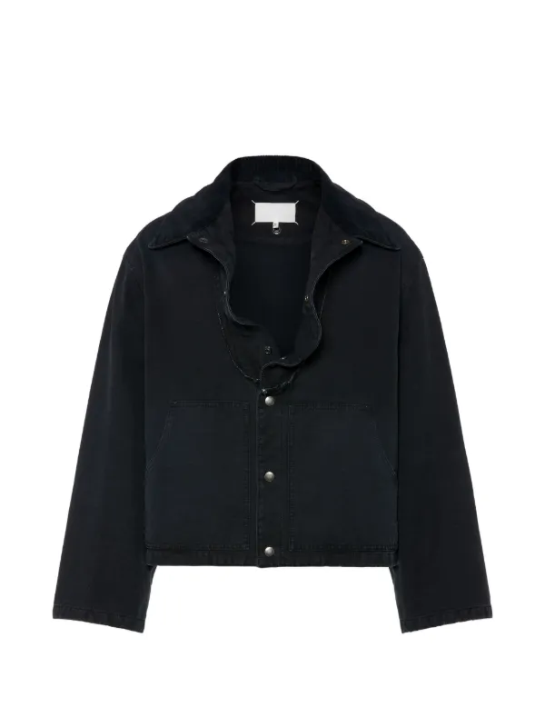 Maison Margiela Folded Collar Denim Jacket in Black