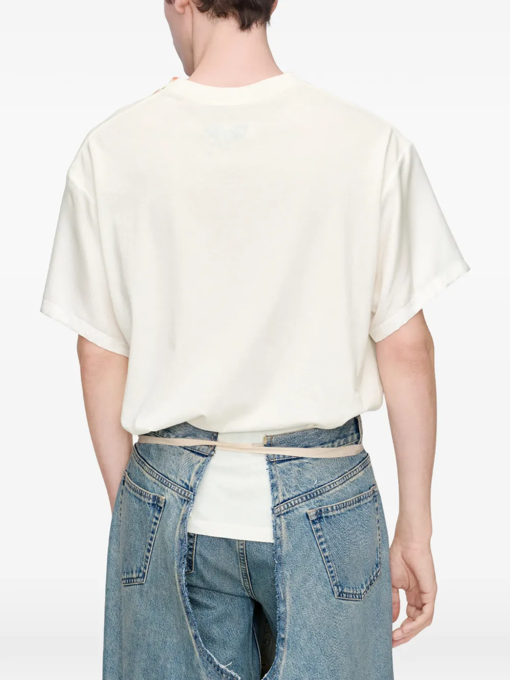 Maison Margiela Jersey T-shirt met bloemenprint Wit