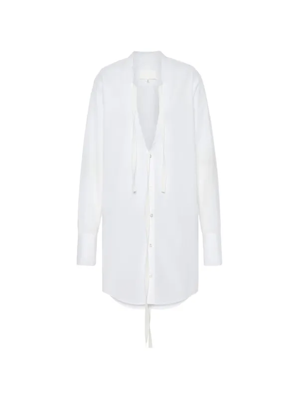 Maison Margiela V-neck Shirt Dress in White