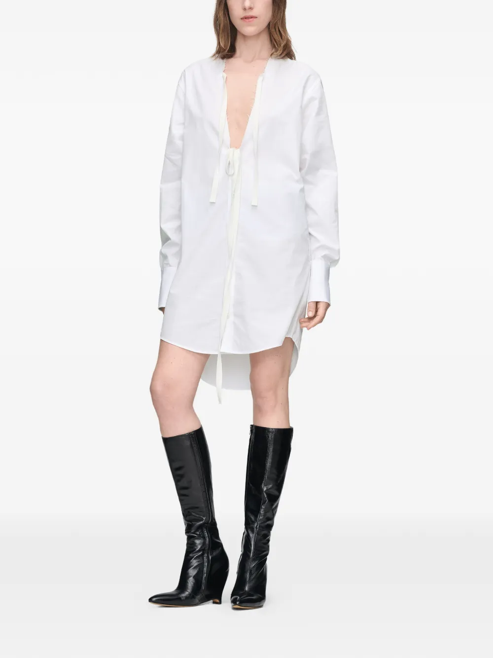 Maison Margiela Mini-jurk met gerafelde afwerking Wit