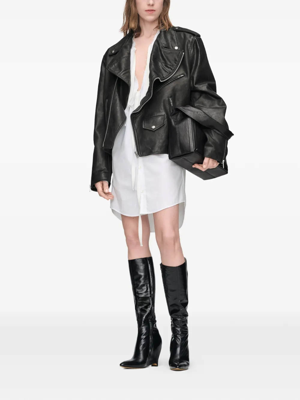 Maison Margiela Mini-jurk met gerafelde afwerking Wit