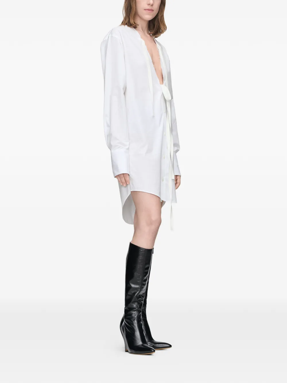 Maison Margiela Mini-jurk met gerafelde afwerking Wit