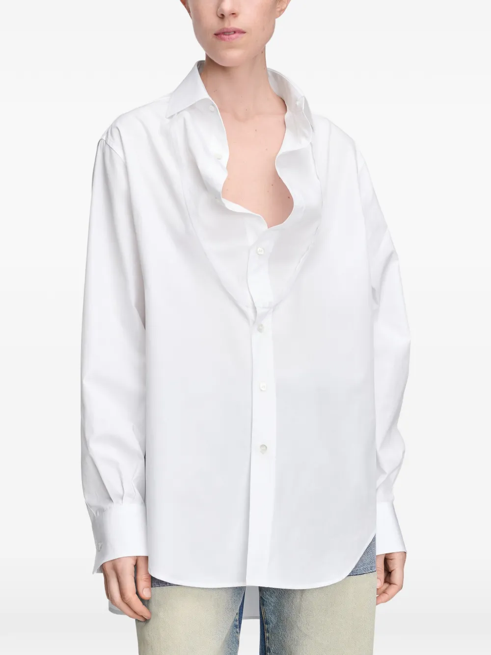 Maison Margiela Blouse met omgeslagen kraag Wit
