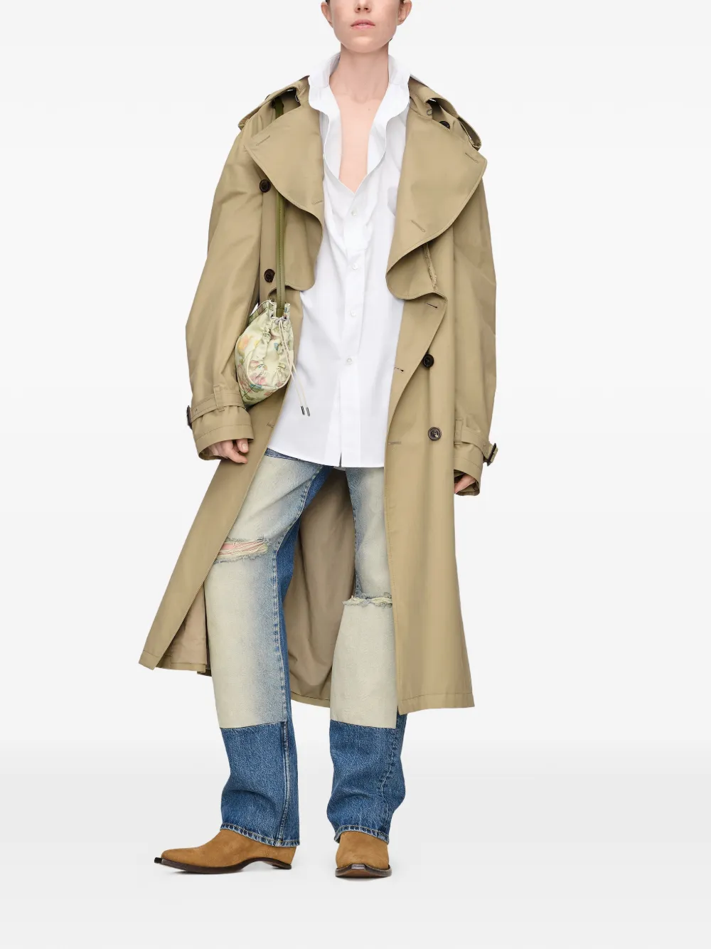 Maison Margiela Blouse met omgeslagen kraag Wit