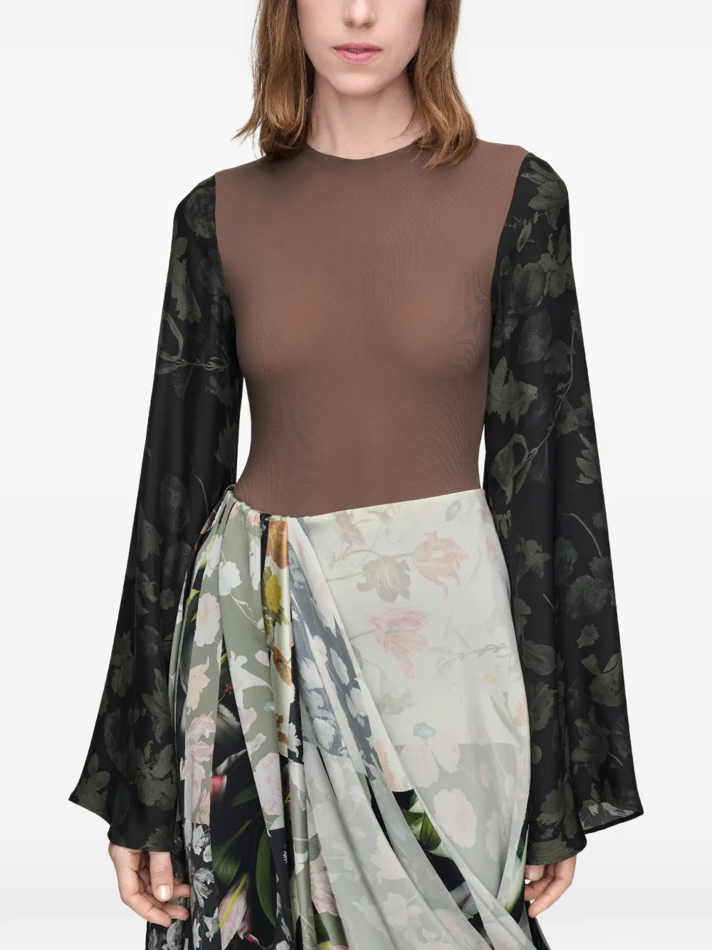 Maison Margiela Top met bloemenmouwen Bruin