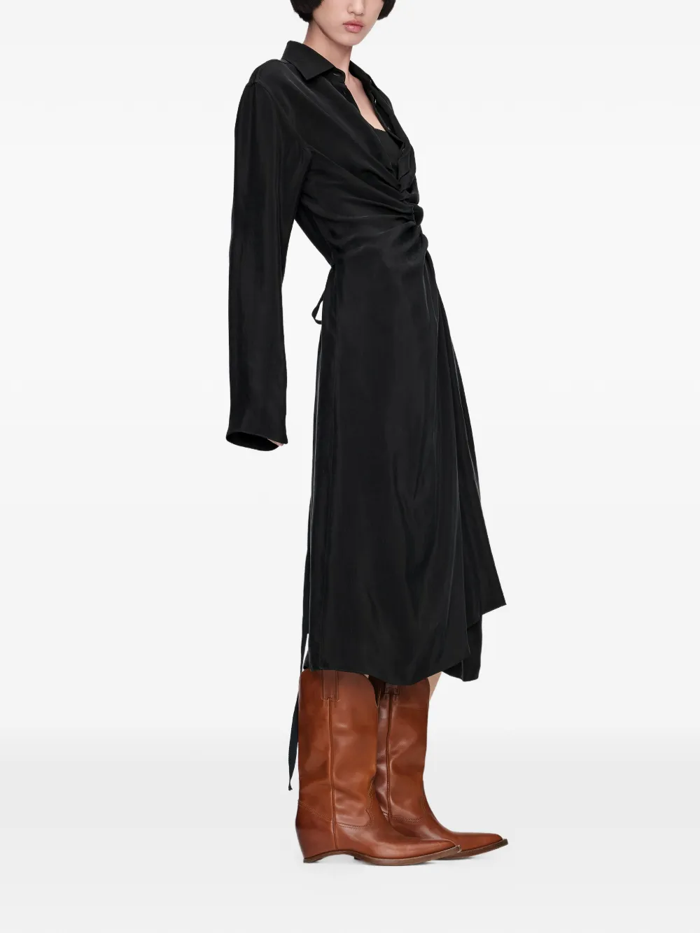 Maison Margiela Gedrapeerde blousejurk Zwart