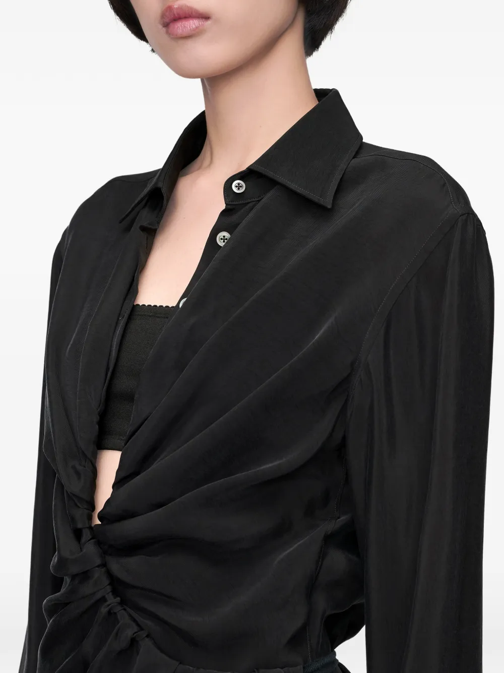 Maison Margiela Gedrapeerde blousejurk Zwart