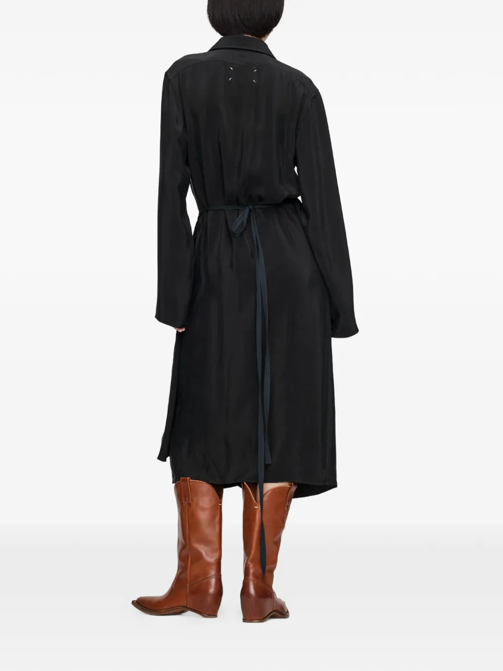 Maison Margiela Gedrapeerde blousejurk Zwart