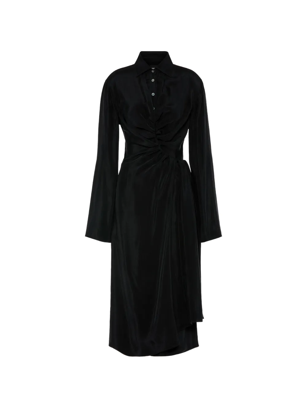 Maison Margiela twisted draped shirt dress - Nero