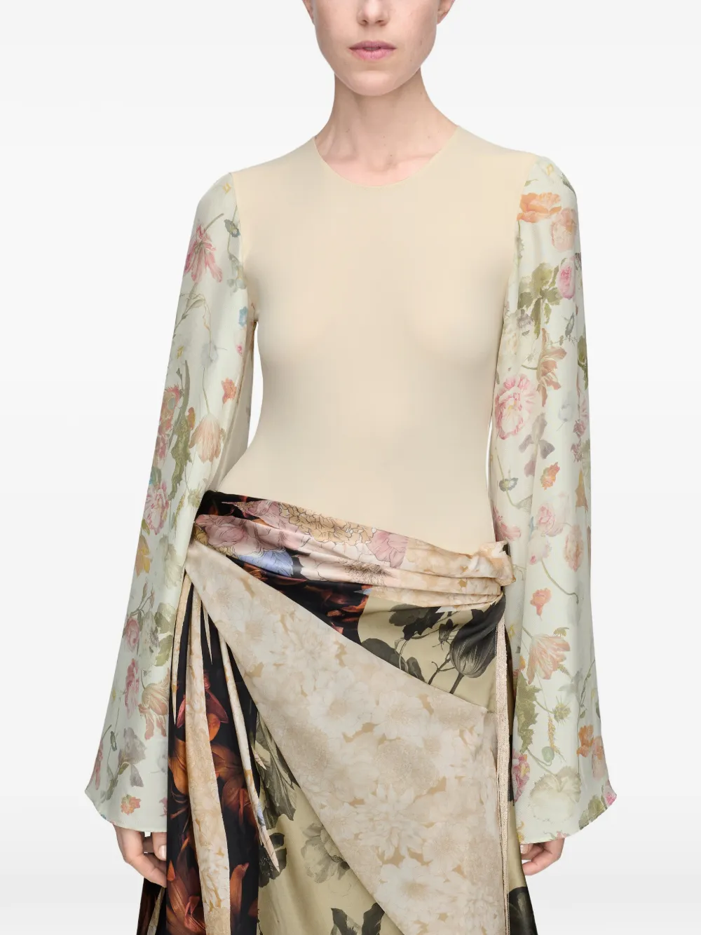 Maison Margiela Body met bloemenprint Beige