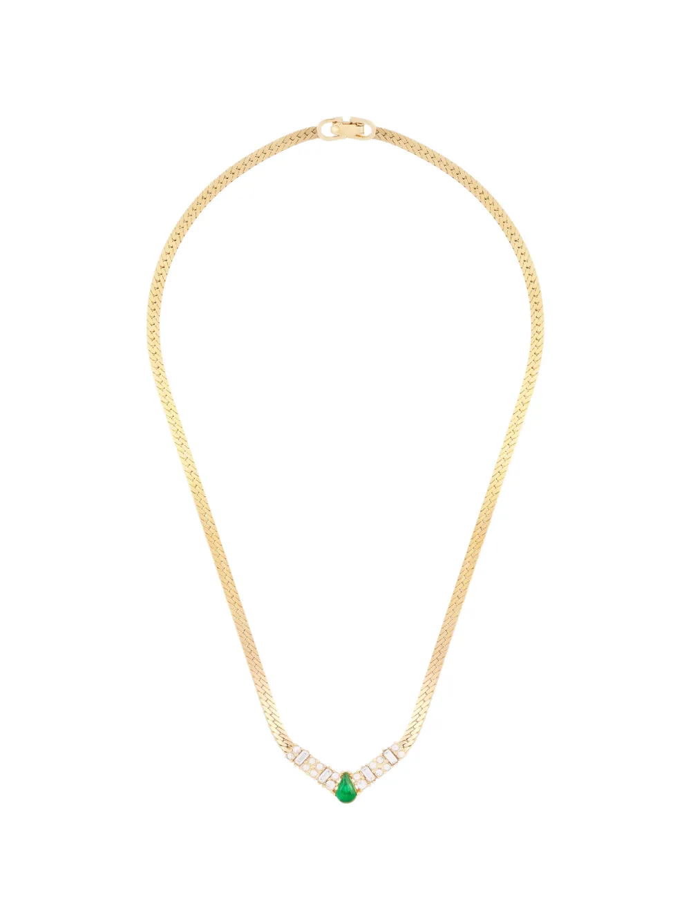 Christian Dior Pre-Owned 1980s V-detail necklace - Oro