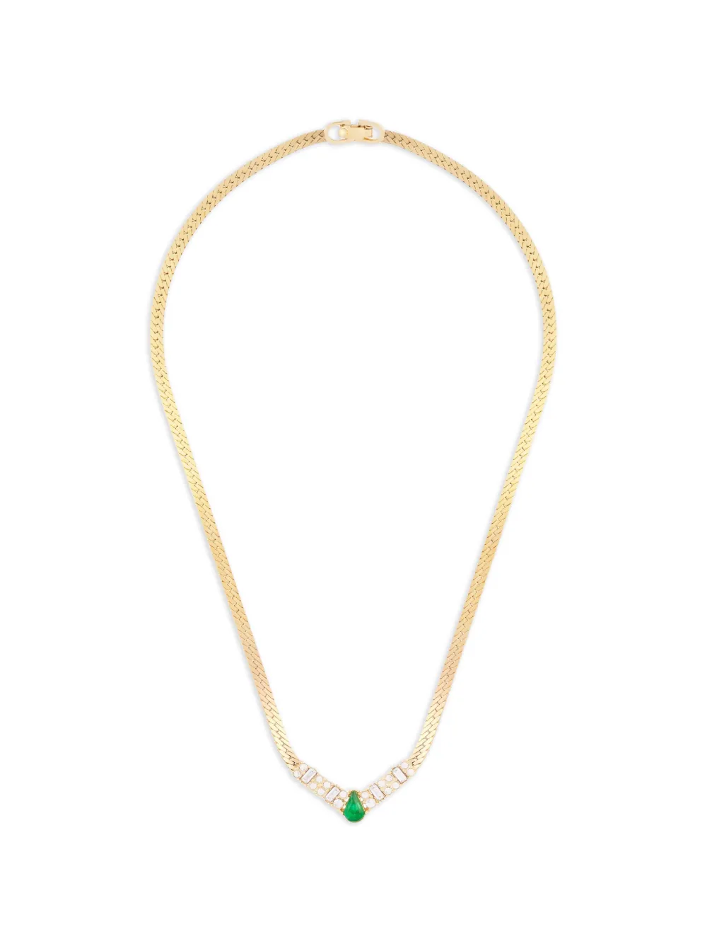 Christian Dior Pre-Owned 1980s V-detail necklace - Oro