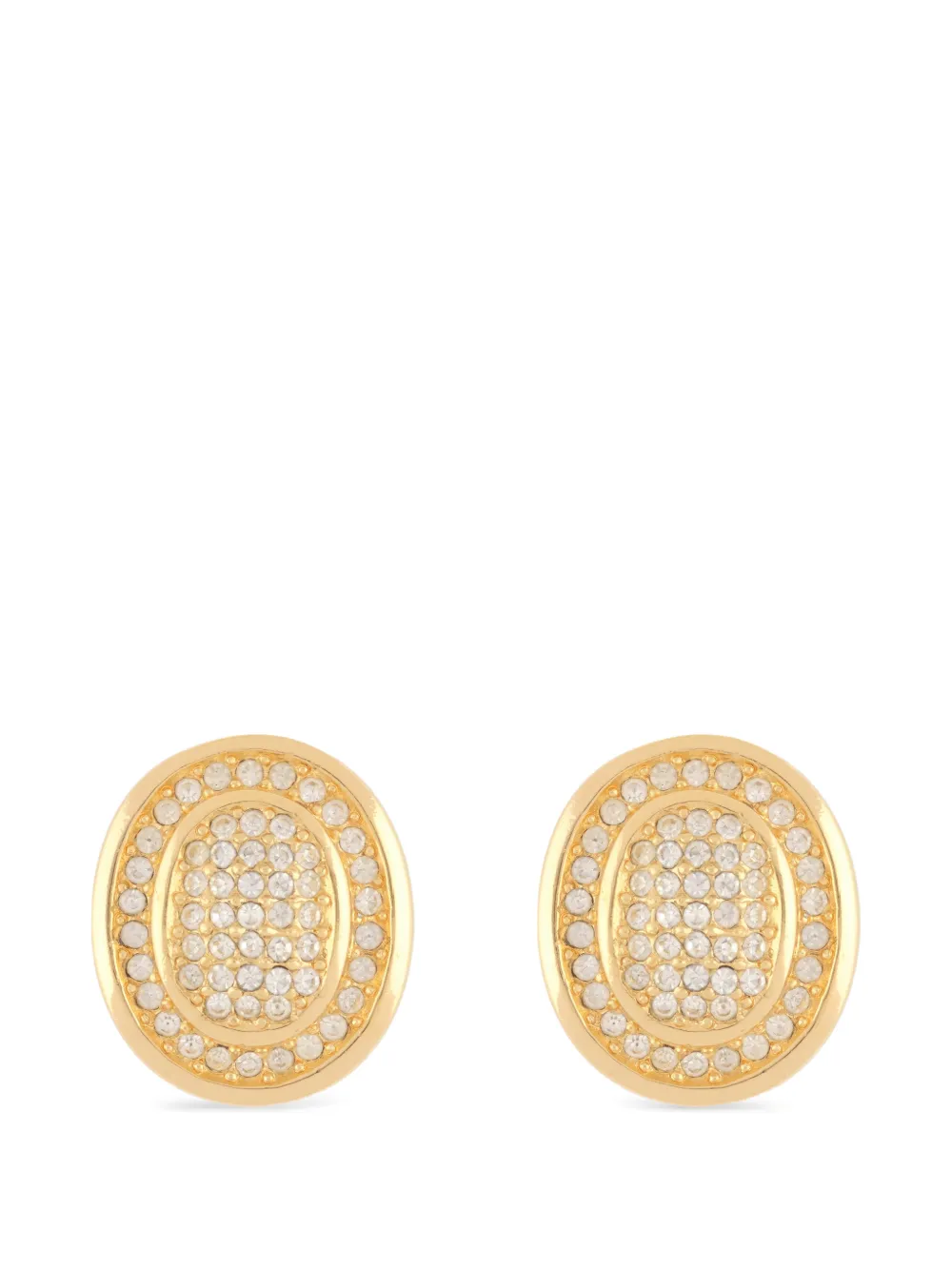 Christian Dior Pre-Owned 1980s oval clip-on earrings - Oro