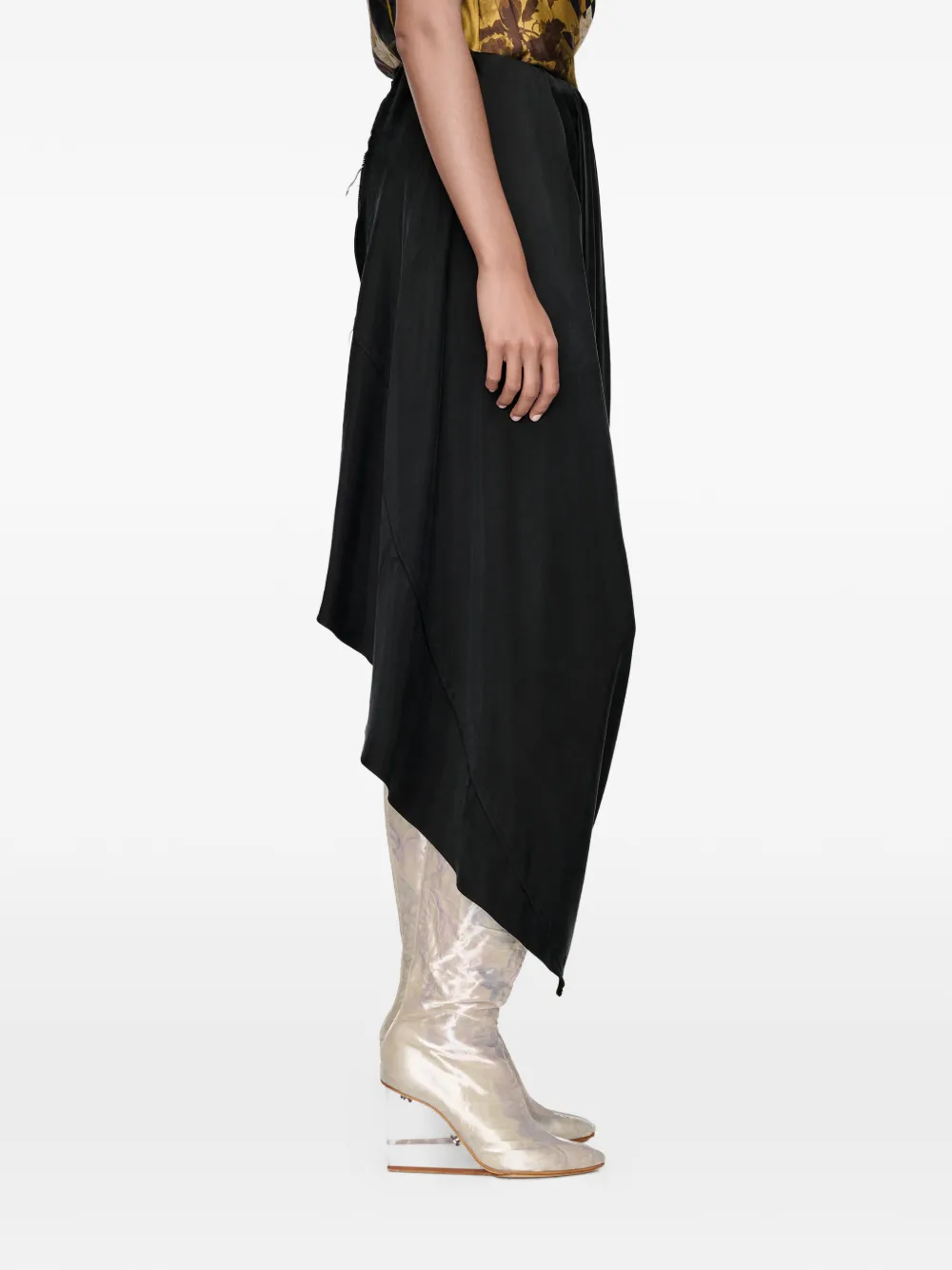  Maison Margiela Draped Midi Skirt - Black 