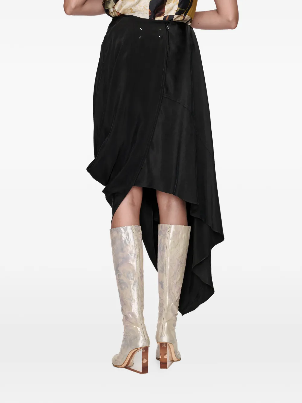 Maison Margiela Gedrapeerde midi-rok Zwart