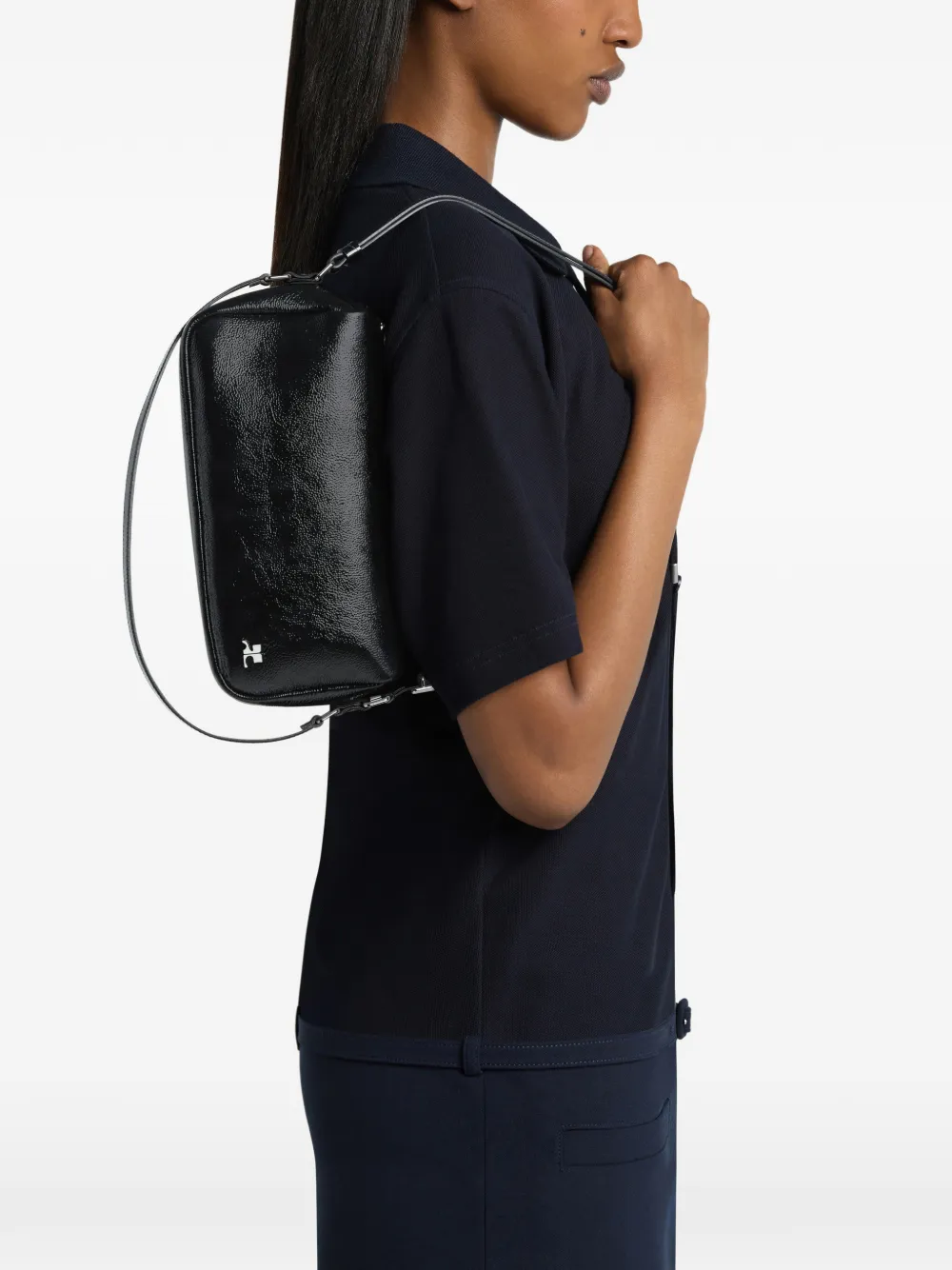 Courrèges Three Sixty kleine schoudertas Zwart