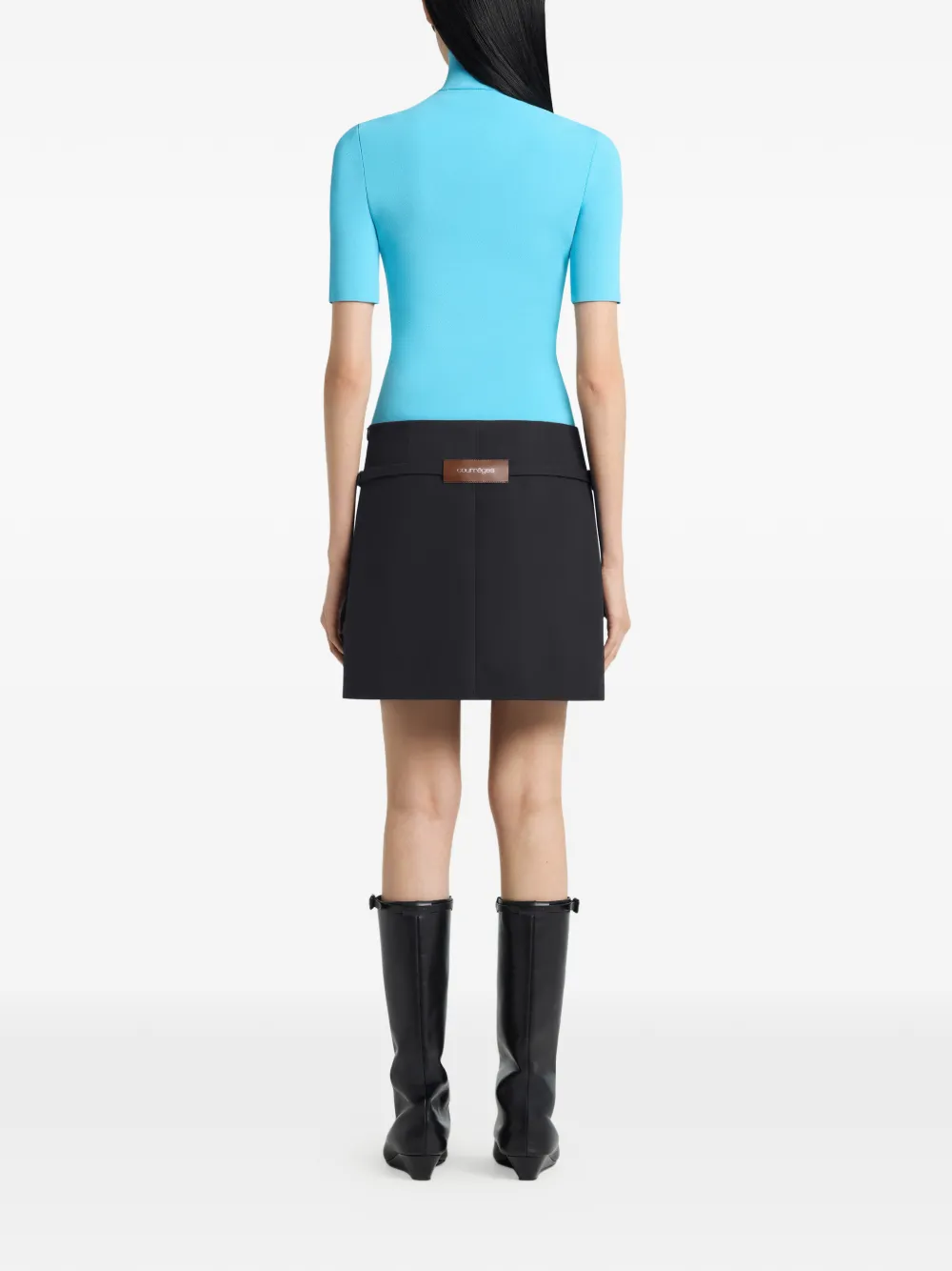 Courrèges Top met rits en gedrapeerde hals Blauw