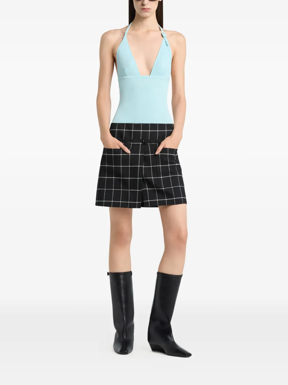 Courrèges Tanktop met halternek Blauw