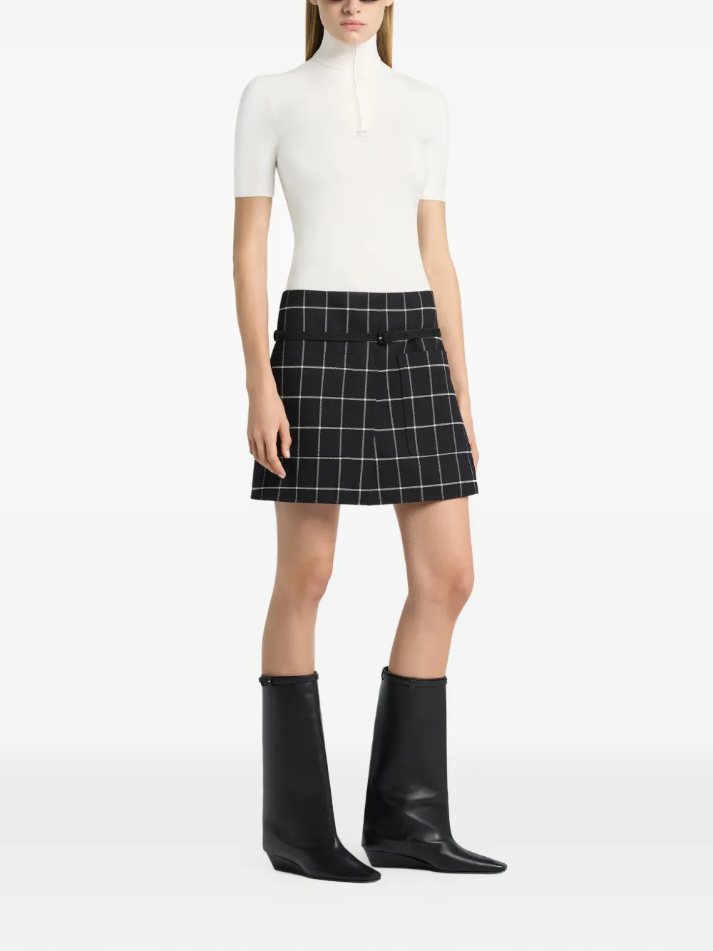 Courrèges Top met halve rits en logodetail Wit