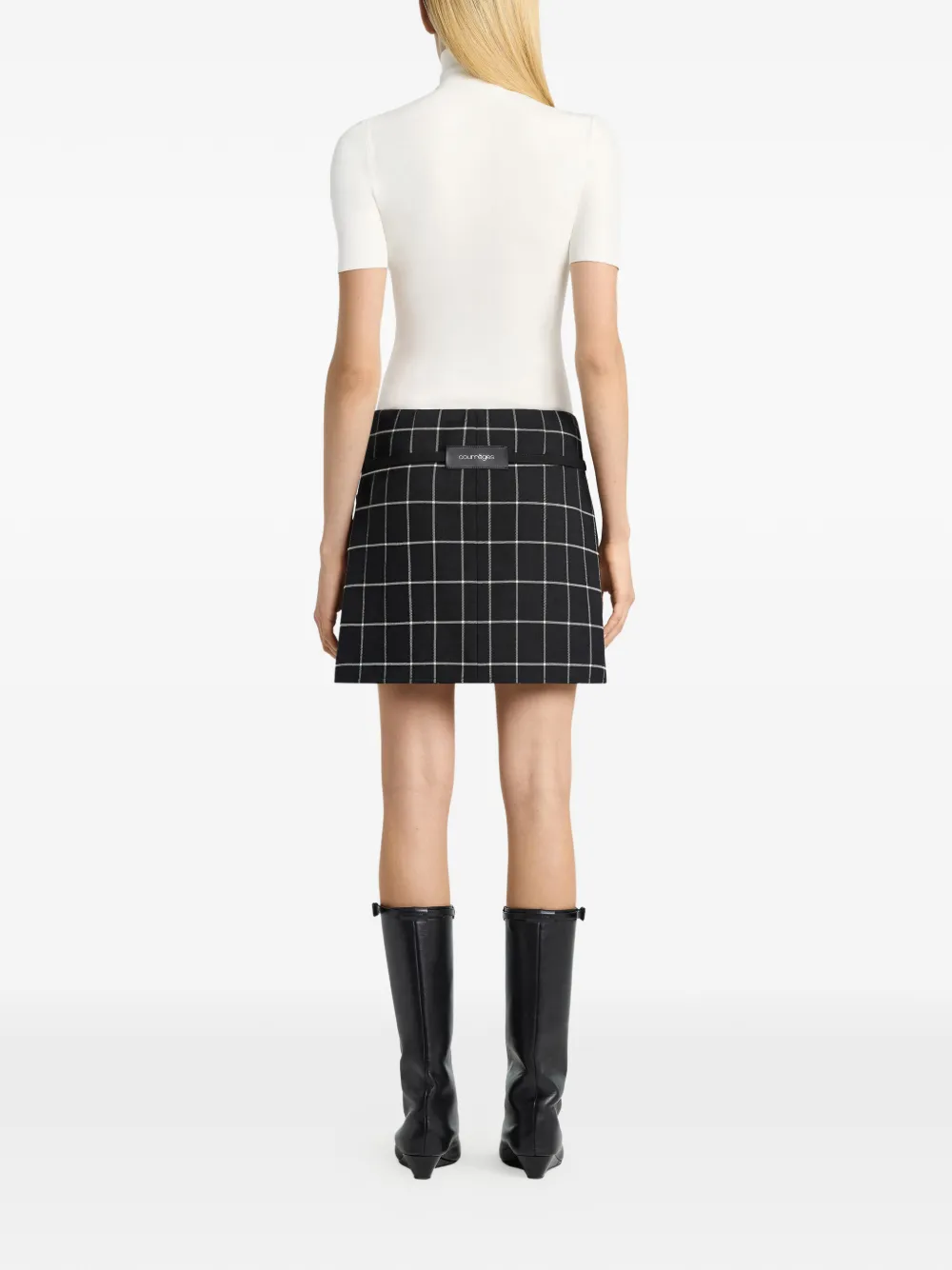 Courrèges Top met halve rits en logodetail Wit