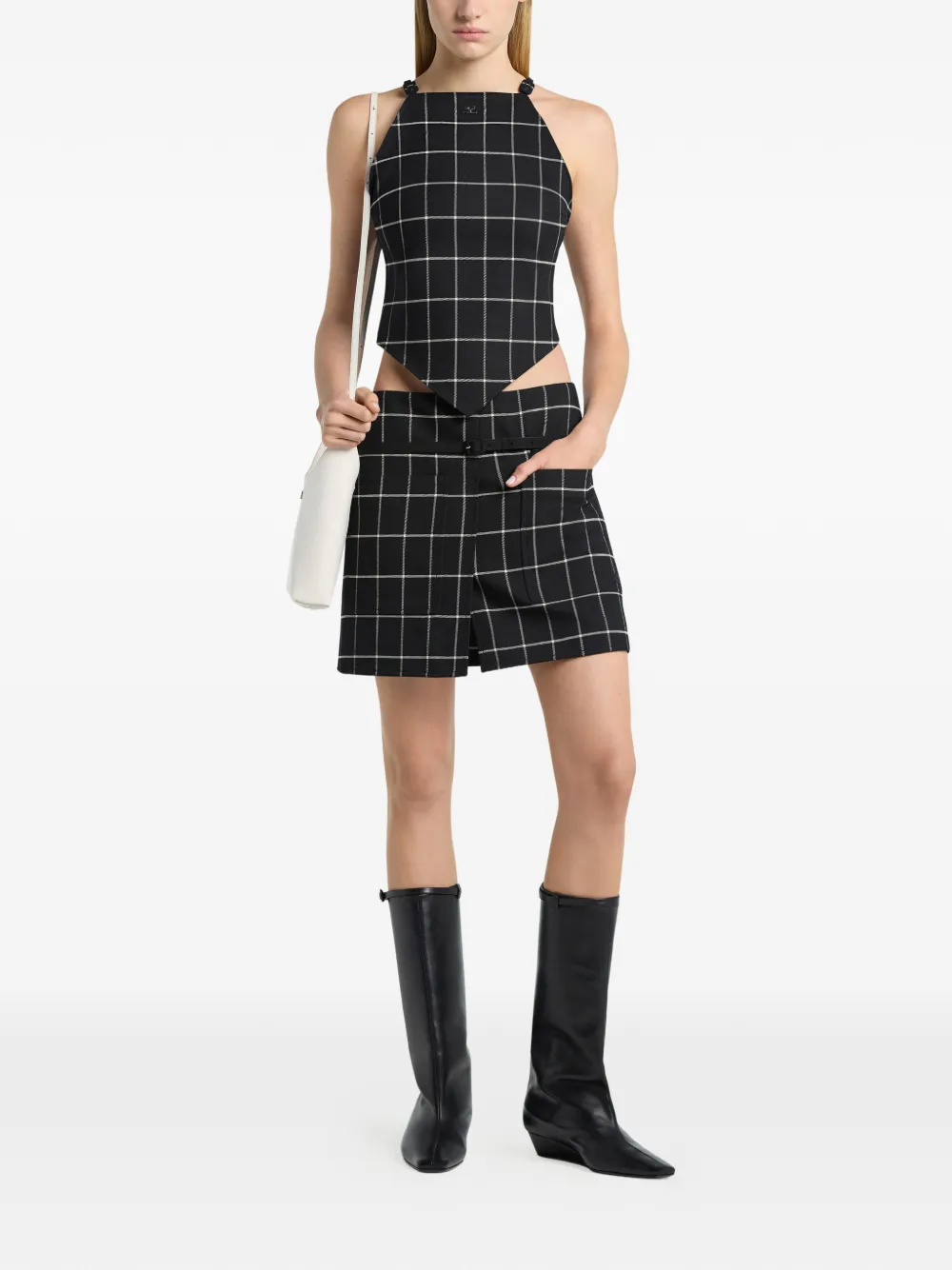 Courrèges Tanktop met halternek Zwart