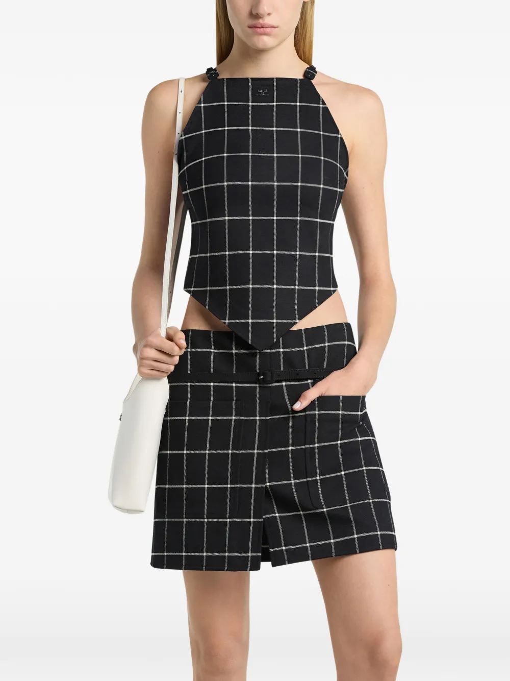 Courrèges Tanktop met halternek Zwart