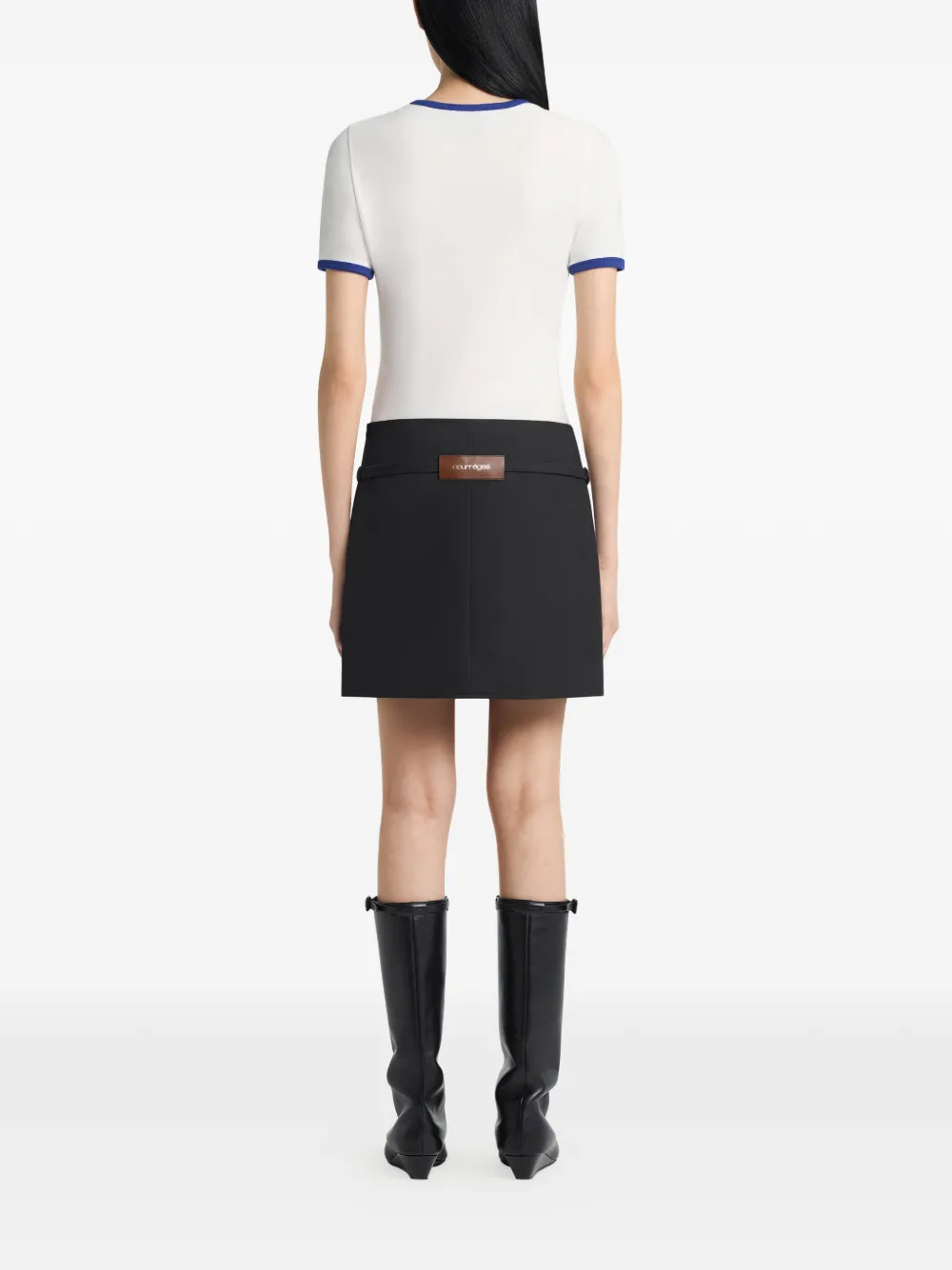 Courrèges T-shirt met geborduurd logo Wit