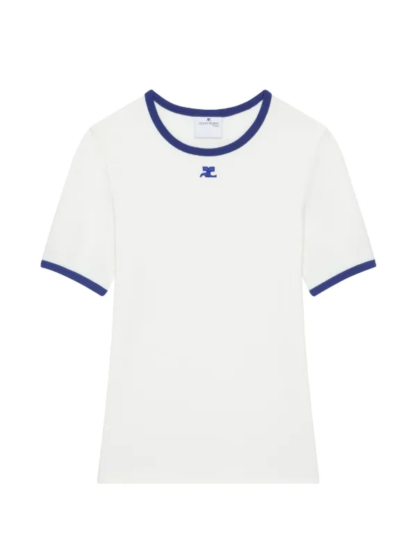 Courrèges Signature Contrast T-shirt in White