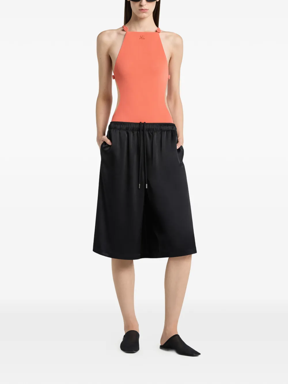 Courrèges Shorts met achtervlak Zwart