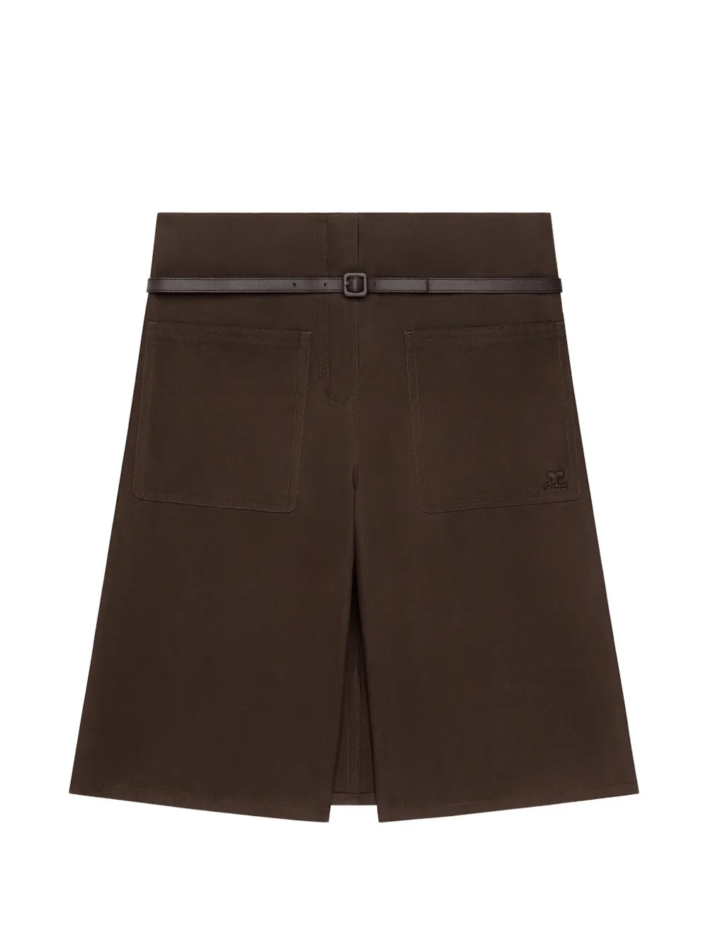 Courrèges Shorts con fibbia - Marrone