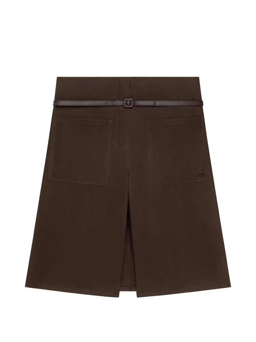 Courrèges Shorts con fibbia - Marrone