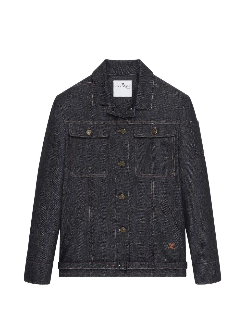 Courrèges Giacca denim con cintura - Blu