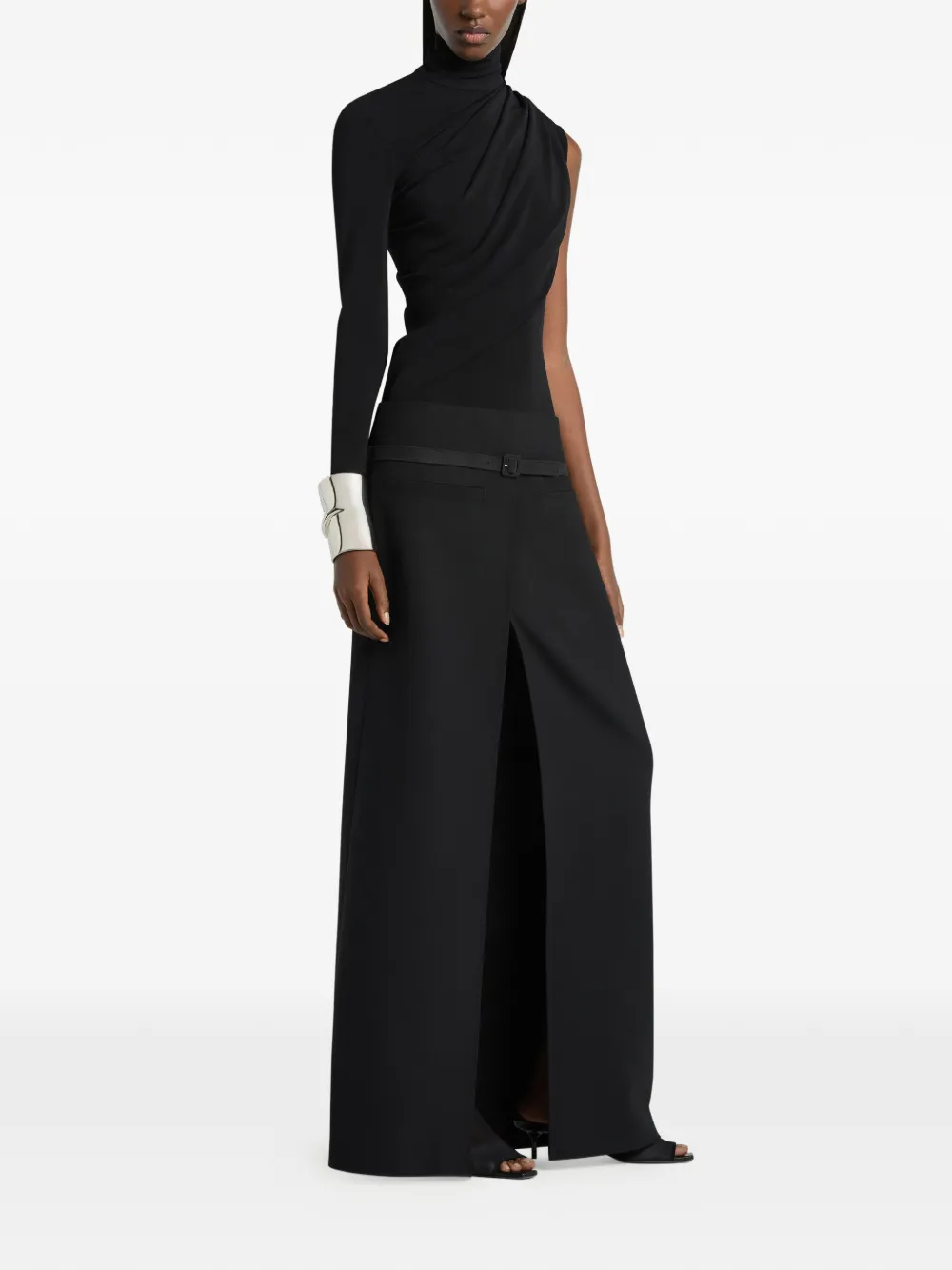 Courrèges Maxi-rok met klepzak Zwart