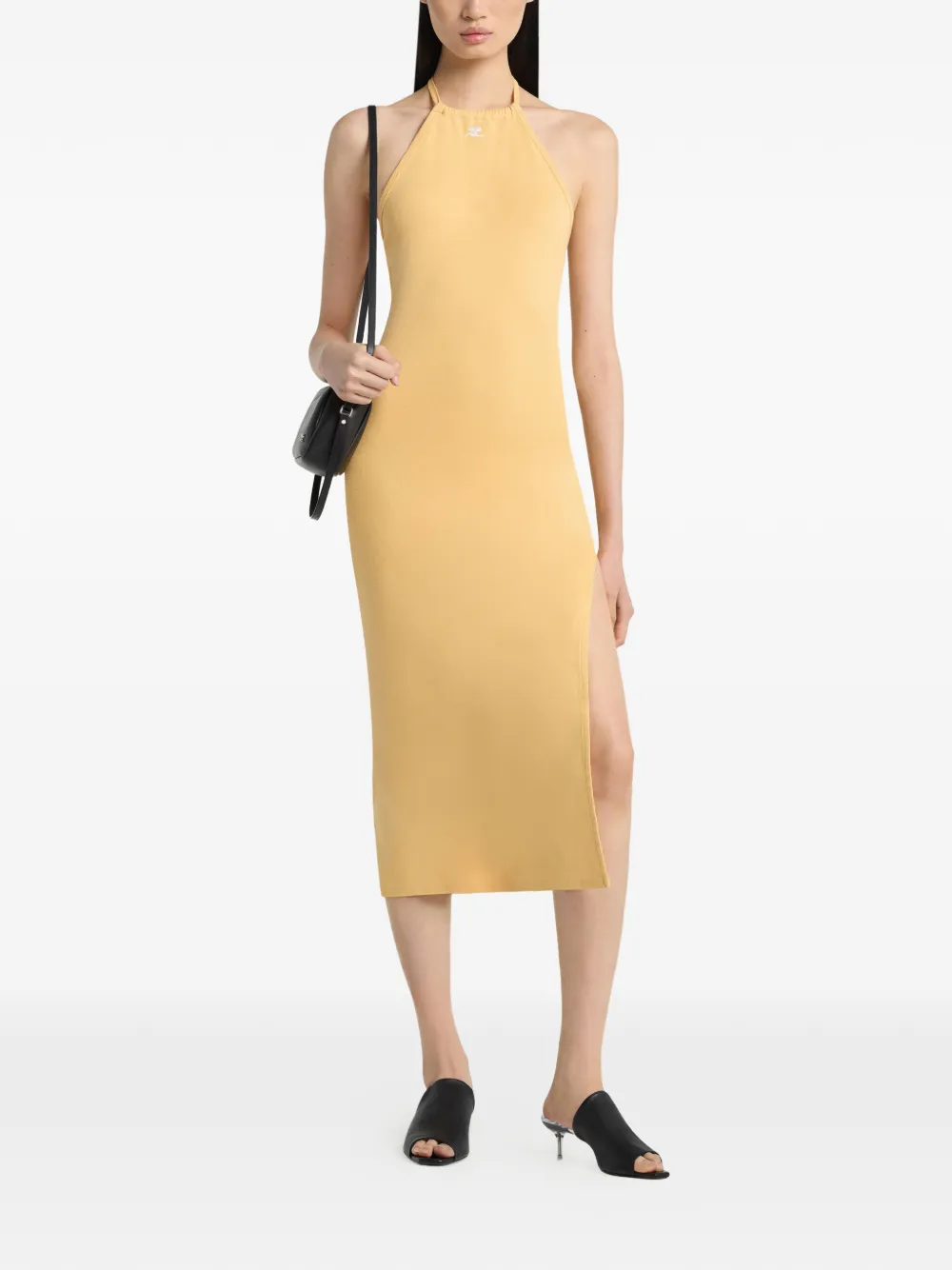 Courrèges Jurk met halternek Oranje