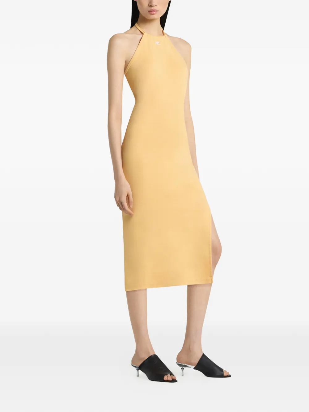 Courrèges Jurk met halternek Oranje