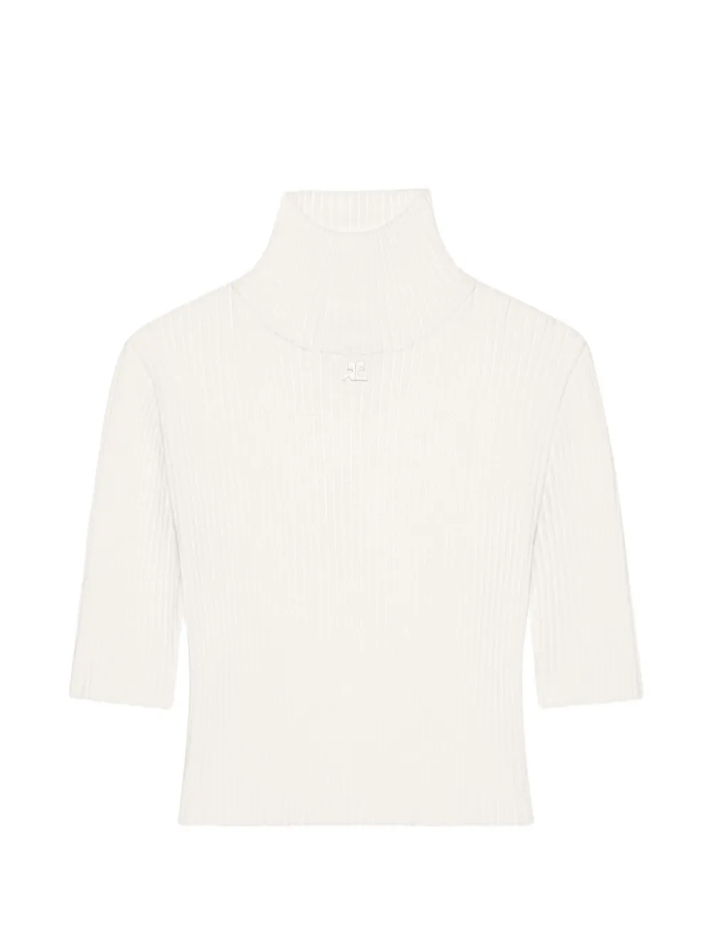 Courrèges Maglione crop con logo - Bianco