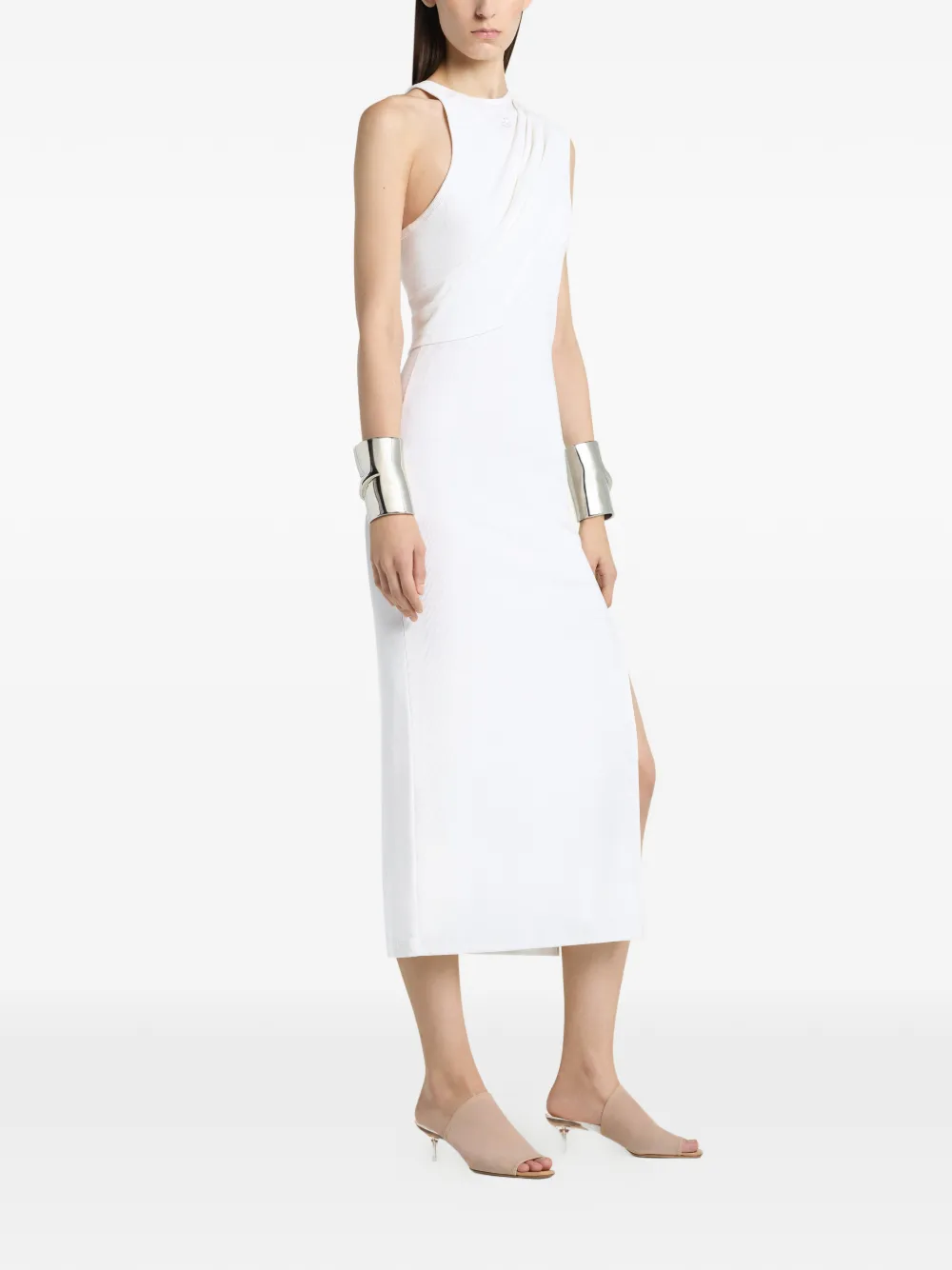 Courrèges Asymmetrisch gedrapeerde jurk Wit
